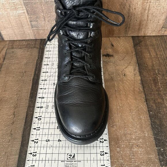 Red Wing 923 Black Plain Toe Lace Up Work Boots Mens 10.5 EE - Picture 4 of 12